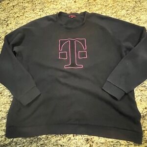 T-Mobile Employee Men 2XL Black Magenta Logo Crewneck Sweatshirt Raglan Pullover